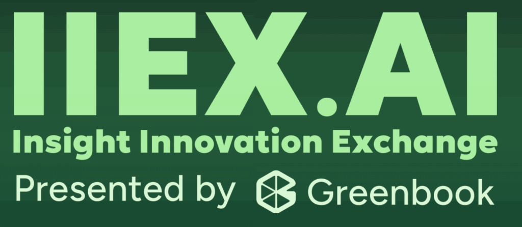Market Research Conference Logo: IIEX.AI Insight Innovation Exchange Presented by Greenbook